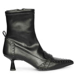 Saint Alondra Studded Black Leather Kitten Heel Boots