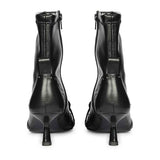 Saint Alondra Studded Black Leather Kitten Heel Boots