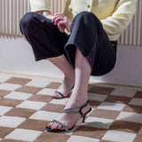 Saint Nessa Crystal Embellished Black Leather Stilettos