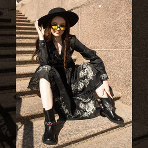 Saint Amada Multi Studs O-Ring Leather Ankle Boots