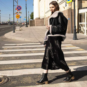 Saint Carmen Buckle Black Suede Leather Ankle Boots