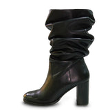 Saint Claretta Black Leather Knee High Slouch Boots - SaintG India