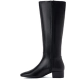 Saint Ivanna Black Leather Knee High Boots - SaintG India