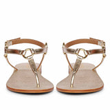 Saint Coretta Golden O-Ring Platin Leather Sandals