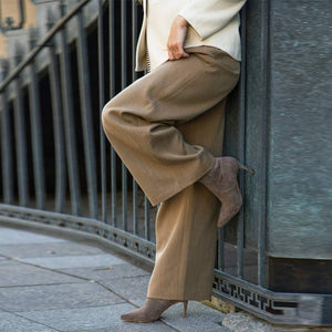 Saint Jemima Taupe Stretch Suede Stilettos Ankle Boots