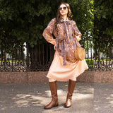 Saint Cara Tan Leather Buckle Detail Long Boots