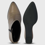 Saint Novara Folded Stone Leather Wedge Ankle Boots