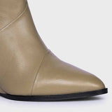 Saint Novara Folded Stone Leather Wedge Ankle Boots