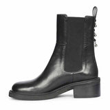 Saint Aitana Trio Ring Black Leather High Ankle Boots