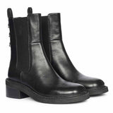 Saint Aitana Trio Ring Black Leather High Ankle Boots