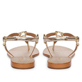Saint Coretta Golden O-Ring Platin Leather Sandals