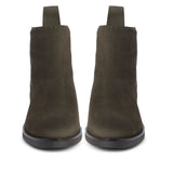 Saint Isa Olive Suede Leather Ankle Boots