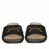 Saint Blair Black Croc-embossed Leather Block Heels