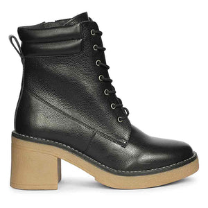 Saint Esme Black Leather Lace Up Boots