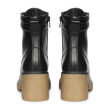 Saint Esme Black Leather Lace Up Boots