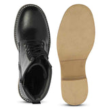 Saint Esme Black Leather Lace Up Boots