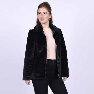 Saint Fernanda Black Fur Women's Jackets