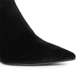 Saint Amoura Triangular Crystal Black Velvet Ankle Boots