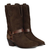 Saint Belkis Brown Suede Leather Cowbboy Boots