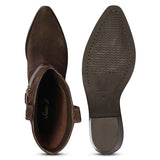 Saint Belkis Brown Suede Leather Cowbboy Boots