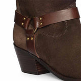 Saint Belkis Brown Suede Leather Cowbboy Boots