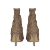 Saint Jemima Taupe Stretch Suede Stilettos Ankle Boots