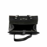 Verdeana Black Leather Tote Handbags