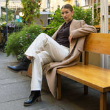 Saint Esme Black Leather Lace Up Boots