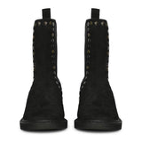 Saint Sarina Multi Studs Suede Leather High Ankle Boots