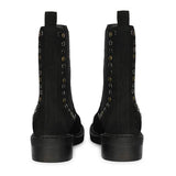 Saint Sarina Multi Studs Suede Leather High Ankle Boots