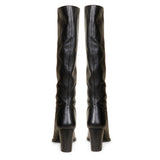 Saint Claretta Black Leather Knee High Slouch Boots - SaintG India