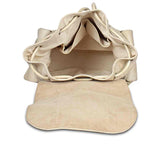 Capri Beige Leather Oversized Structured Backpacks