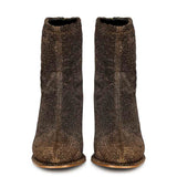 Saint Saveria Bronze Metallic Stretch Fabric Ankle Boots