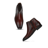 Saint Roger Red Leather Ankle Boot - SaintG