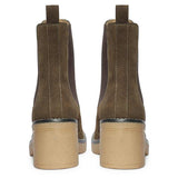 Saint Betsy Olive Suede Leather High Ankle Boots