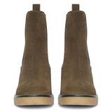 Saint Betsy Olive Suede Leather High Ankle Boots