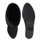 Saint Amy Black Stretch suede Leather Knee High Boots - SaintG