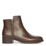 Saint Imelda Brown Leather Handcrafted Side Zippers Ankle Boots