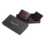 Saint Alboin Two Color Toned Red Leather Double Buckled Monk Strap Bespoke Set - SaintG India