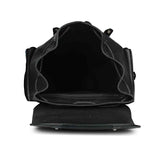 Capri Black Leather Oversized Structured Backpacks