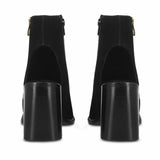 Saint Trudy Black Suede Leather Block Heels