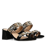 Fashion Forward: Saint Devlin Hand-Embroidered Black Leather Block Heels