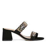 Fashion Forward: Saint Devlin Hand-Embroidered Black Leather Block Heels
