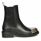 Saint Triana Cap Toe Black Leather Chelsea Boots