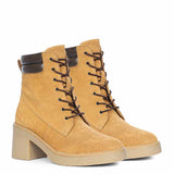 Saint Esme Tan Suede Leather Lace Up Boots