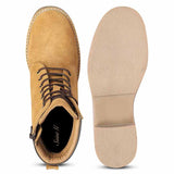 Saint Esme Tan Suede Leather Lace Up Boots