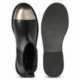 Saint Triana Cap Toe Black Leather Chelsea Boots