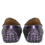 Saint Lucy Purple Woven Leather Loafers