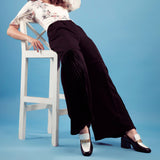 Aisling Black & White Leather Handcrafted Moccasins