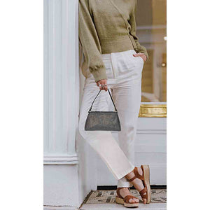 Eliza Crystal Embellished Black Leather Mini Handbags